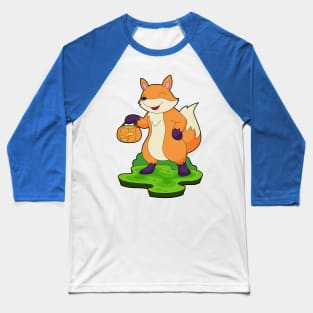 Fox Halloween Pumpkin Baseball T-Shirt